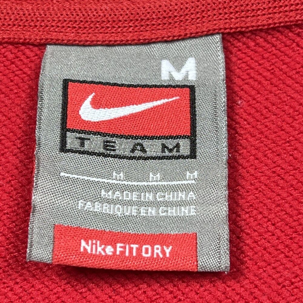 Vintage Nike Team Sweatshirt Men’s Medium Red Ohio State Buckeye Full Zip Swoosh - Picture 13 of 16